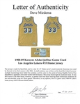 Kareem Abdul-Jabbar 1988-89 Los Angeles Lakers Game Worn Home Jersey - (Miedema LOA) Final Record Setting NBA Season