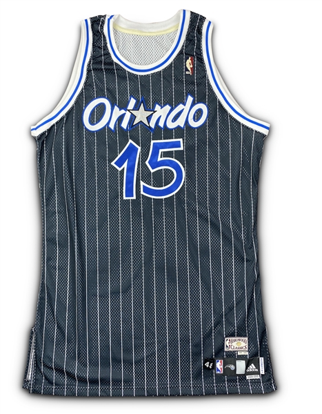 Vince Carter 2009-10 Orlando Magic Game Worn Hardwood Classic Retro Road Jersey - Rare Style (Miedema LOA)