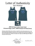 Vince Carter 2009-10 Orlando Magic Game Worn Hardwood Classic Retro Road Jersey - Rare Style (Miedema LOA)