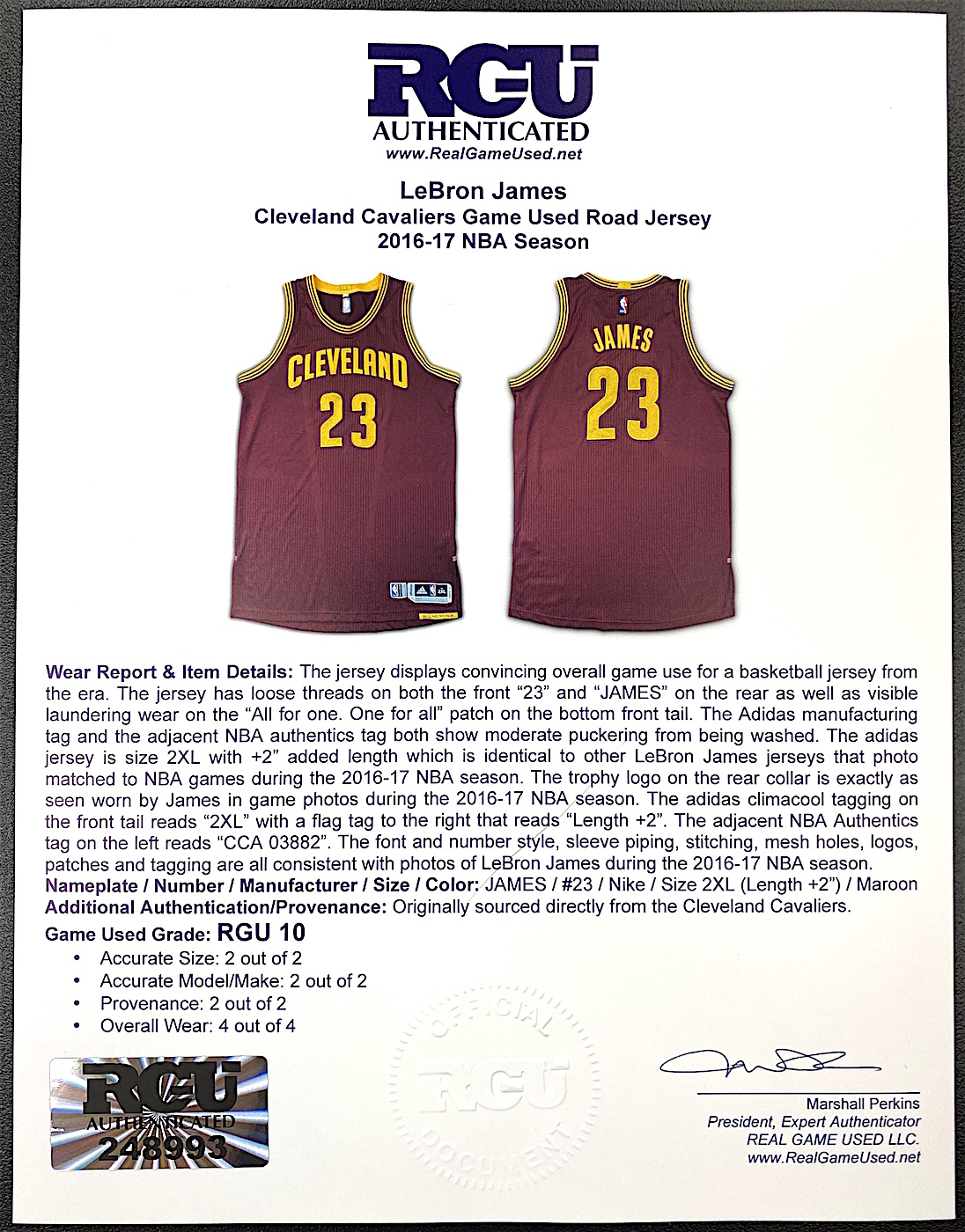 2005-06 LeBron James Game Worn Cleveland Cavaliers Jersey., Lot #81720