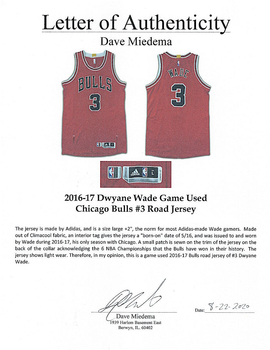 Dwyane Wade - Chicago Bulls - Game-Worn Jersey - 2016-17 NBA