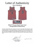 Dwyane Wade 2016-17 Chicago Bulls Game Worn Road Jersey - Rare (Miedema LOA)