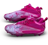 Julio Jones 10/23/16 Atlanta Falcons Game Worn Jet Jones Breast Cancer Awareness Cleats (ACC,Falcons COA)