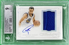 Stephen Curry 2014-15 Panini Flawless Patch Autographs Signed Game Used Jersey Patch Card #PA-SC - BGS MINT 9 - Stamped 1 of 1 2017 National
