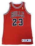 Michael Jordan 96-97 Chicago Bulls Game Worn & Signed Eastern Conference Finals Road Jersey - Photo Matched (RGU, MEARS A10, Bulls LOA)
