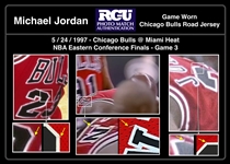 Michael Jordan 96-97 Chicago Bulls Game Worn & Signed Eastern Conference Finals Road Jersey - Photo Matched (RGU, MEARS A10, Bulls LOA)