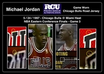 Michael Jordan 96-97 Chicago Bulls Game Worn & Signed Eastern Conference Finals Road Jersey - Photo Matched (RGU, MEARS A10, Bulls LOA)