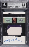 2003-04 UD Exquisite Collection Limited Logos #KB Kobe Bryant Game Auto Used  Patch Card BGS 8.5 - Perfect Autograph, 2 Color Patch