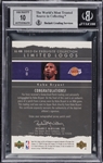 2003-04 UD Exquisite Collection Limited Logos #KB Kobe Bryant Game Auto Used  Patch Card BGS 8.5 - Perfect Autograph, 2 Color Patch