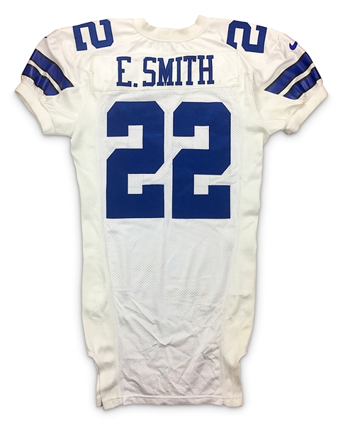 Emmitt Smith 12/25/2000 Dallas Cowboys Game Worn Jersey - Photo Matched, Rare Tom Landry Memorial Patch (RGU LOA)