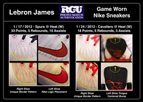LeBron James 2011-12 Miami Heat Game Worn Nike Sneakers - Photo Matched to 2 Games! 1st NBA Title Season, 3rd MVP Season (RGU LOA)