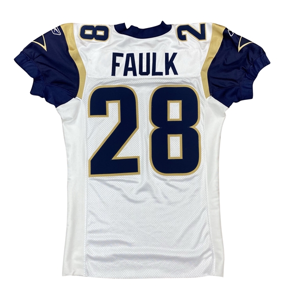 Marshall Faulk 2002 St. Louis Rams Game Worn Road Jersey - WeTrak Tag, Tristar Hologram