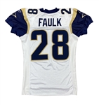 Marshall Faulk 2002 St. Louis Rams Game Worn Road Jersey - WeTrak Tag, Tristar Hologram