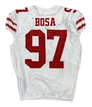 Nick Bosa 1/30/22 San Francisco 49ers Game Worn & Signed NFC Championship Game Jersey - Photo Matched to 2 Games! Unwashed (RGU, Athletes Club Co)