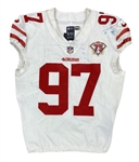 Nick Bosa 1/30/22 San Francisco 49ers Game Worn & Signed NFC Championship Game Jersey - Photo Matched to 2 Games! Unwashed (RGU, Athlete's Club Co)