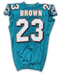 Ronnie Brown 2009 Miami Dolphins Game Worn Home Jersey - Dophins COA