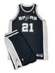 Tim Duncan 2005-06 San Antonio Spurs Team Issued & Signed Road Jersey & Shorts