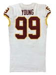 Chase Young 10/3/2021 Washington Redskins Game Worn Road Jersey- Photo Matched, Mental Health Awareness C Patch