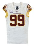 Chase Young 10/3/2021 Washington Redskins Game Worn Road Jersey- Photo Matched, Mental Health Awareness C Patch