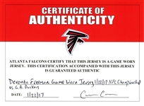 Devonta Freeman 1/22/17 Atlanta Falcons Game Worn NFC Championship Jersey - Unwashed (Falcons COA)