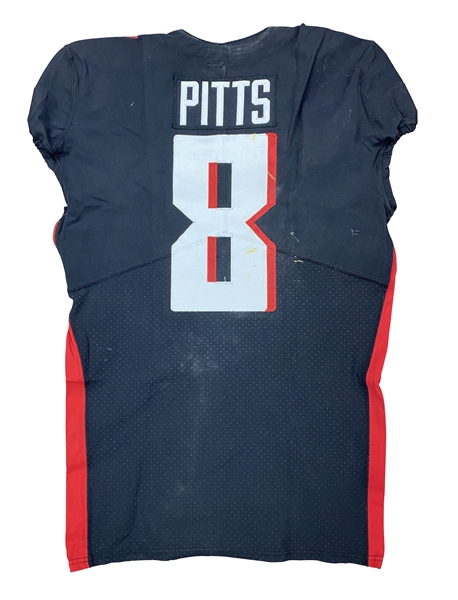 Kyle Pitts 10/2/2021 Atlanta Falcons Game Worn Home Black Alternate Jersey - Unwashed (Athletes Club Co)