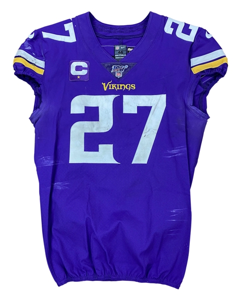 Jayron Kearse 9/8/2019 Minnesota Vikings Signed Game Worn Home Jersey - Photo Matched, Unwashed (Athletes Club Co.)