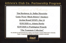 Tim Hardaway Jr. 2/1/2020 & 2/7/2020 Game Worn Black History Month Jordan XXXIV Sneakers (Athlete's Club Co.)