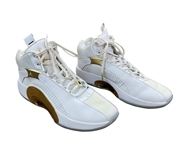 Luka Doncic 2020-21 Game/Practice Worn Player Sample White/Gold MLK Jordan Sneakers (Athlete's Club Co.)