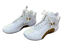 Luka Doncic 2020-21 Game/Practice Worn Player Sample White/Gold MLK Jordan Sneakers (Athlete's Club Co.)