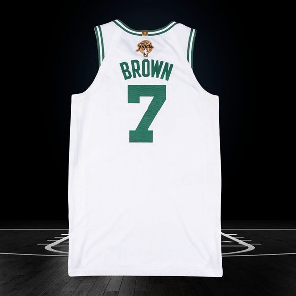 Jaylen Brown 2022 NBA Finals Game 3 Game Worn Photo Matched Boston Celtics Home Jersey – Team-High 27 Points – NBA/MeiGray