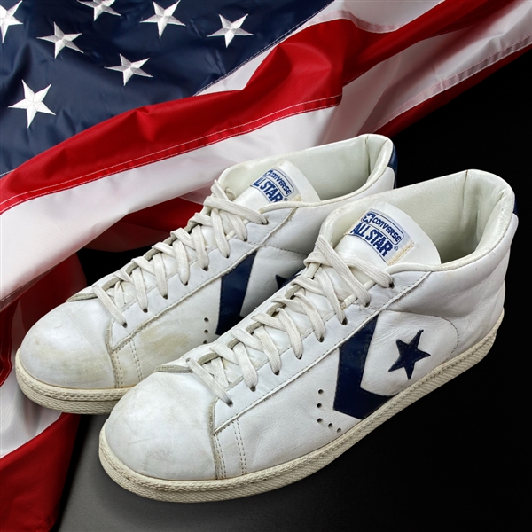 Michael Jordan 1983 Team USA Pan American Games Worn Converse Sneakers - RGU & Resolution Photo Match LOAs, Team USA Coaching Staff Provenance