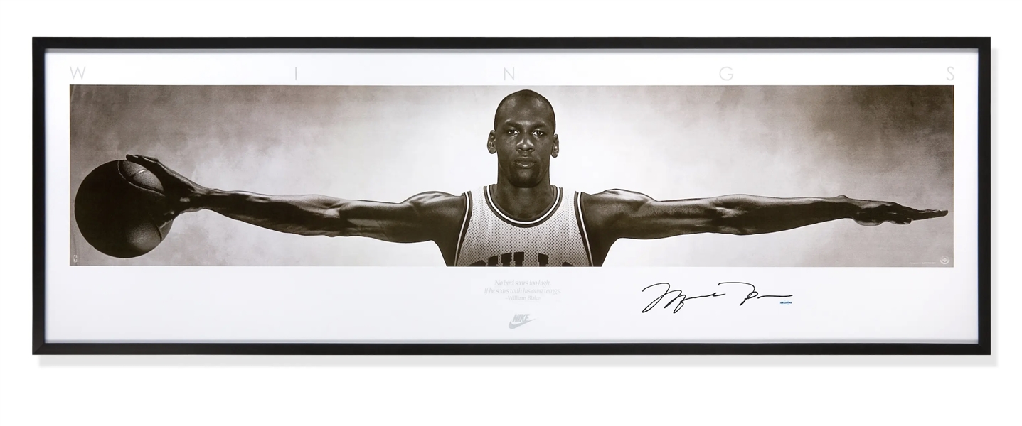 Michael Jordan Autographed/Signed “Wings” Poster Framed UDA Upper Deck