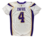 Brett Favre 2009 Minnesota Vikings Game Used & Signed Jersey - Photo Matched - Milestone TDs (Meigray/RGU)