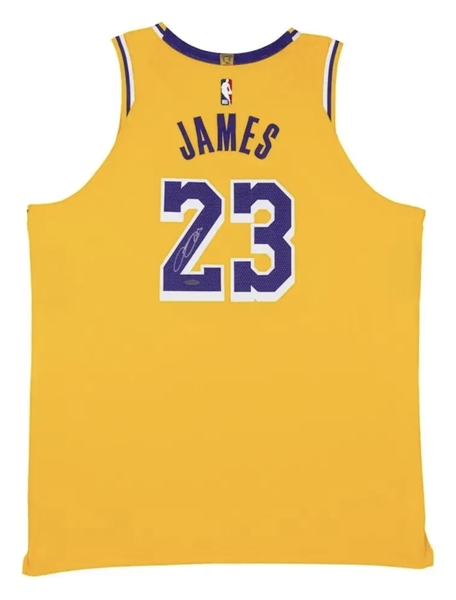 LeBron James Autographed/Signed Los Angeles Lakers Home Icon Edition Authentic Nike Jersey UDA / Upper Deck