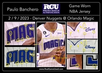 Paulo Banchero 2022-23 Orlando Magic PHOTO MATCHED Game Worn ROOKIE Jersey (RGU)