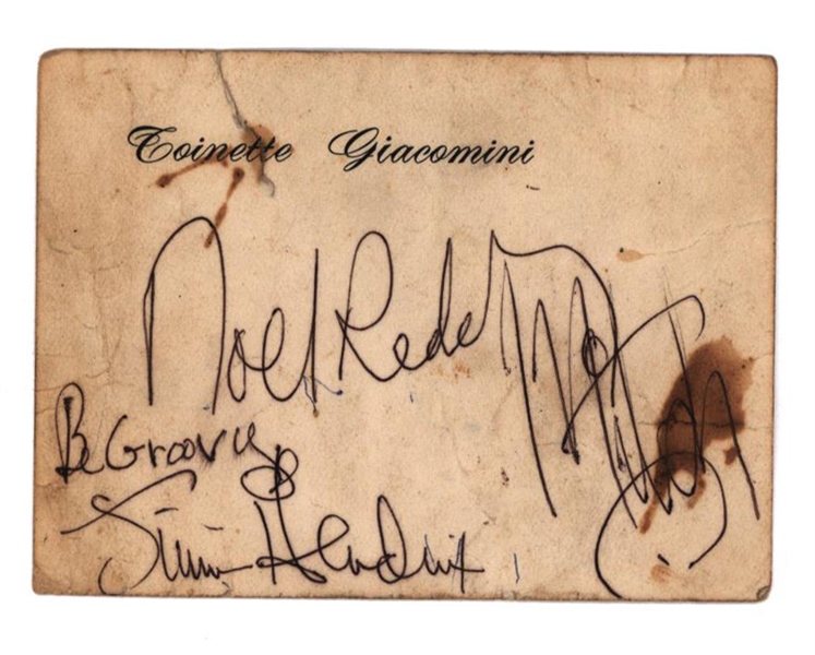 Jimi Hendrix Experience Signed Cut (JSA & REAL)