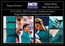 Roger Federer 2015 U.S. Open Men’s Singles PHOTO MATCHED Match Worn Shirt – Federer Foundation COA (RGU)