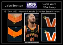 Jalen Brunson 2022-23 New York Knicks PHOTO MATCHED Game Worn Navy Road Jersey (RGU)