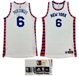 Kristaps Porzingis 2015-16 New York Knicks PHOTO MATCHED Game Worn Rookie Hardwood Classic Jersey - 29 Pts, 11 Rebs (RGU)