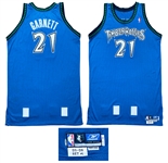 Kevin Garnett 2005-06 Minnesota Timberwolves PHOTO MATCHED Road Jersey, Extensive Wear, Team LOA  - 26 Pts 11 Rebs 2 Blks (RGU)
