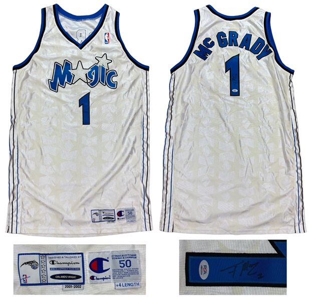 Tracy McGrady 2001-02 Orlando Magic Game Worn & Signed Home Jersey