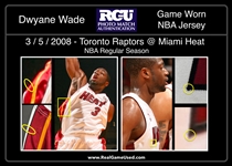 Dwyane Wade 3/5/2008 Miami Heat Photo Matched Game Worn Home Jersey - 20th Anniversary Patch (RGU Match LOA)