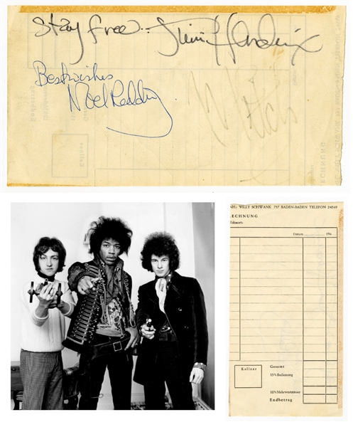 Jimi Hendrix Experience Band Signed Receipt (JSA & REAL)