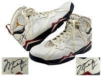 Michael Jordan 1/16/1993 Chicago Bulls Game Used & Autographed Air Jordan VII Shoes - Orlando Magic Provenance - 64 Point Game! (SIA LOA)