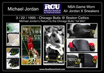 Michael Jordan 1995 Game Worn Air Jordan X Sneakers Photo Matched to I'm Back 1st Victory - Bulls Staff Letter, RGU Match & MEARS