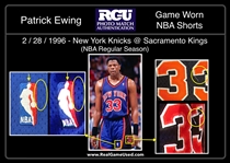 Patrick Ewing 1995-96 New York Knicks PHOTO MATCHED Game Worn Road Playoff Jersey & Shorts - ECSF vs. Bulls (RGU Match LOA)  