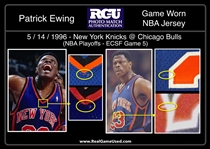 Patrick Ewing 1995-96 New York Knicks PHOTO MATCHED Game Worn Road Playoff Jersey & Shorts - ECSF vs. Bulls (RGU Match LOA)  