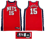 Vince Carter 2008-09 New Jersey Nets PHOTO MATCHED Game Worn & Signed Alternate Jersey - Matched to 8 Games, Season Long Wear (RGU Match LOA)