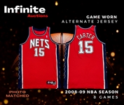 Vince Carter 2008-09 New Jersey Nets PHOTO MATCHED Game Worn & Signed Alternate Jersey - Matched to 8 Games, Season Long Wear (RGU Match LOA)