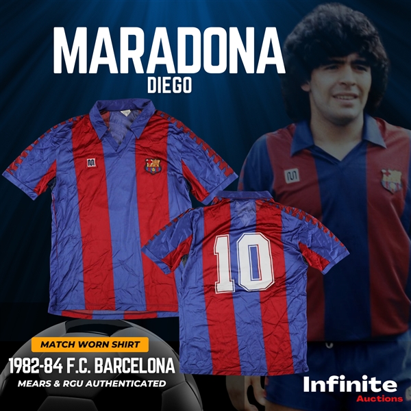 Diego Maradona 1982-84 F.C. Barcelona Match Worn Jersey (RGU & MEARS Authentic LOAs)